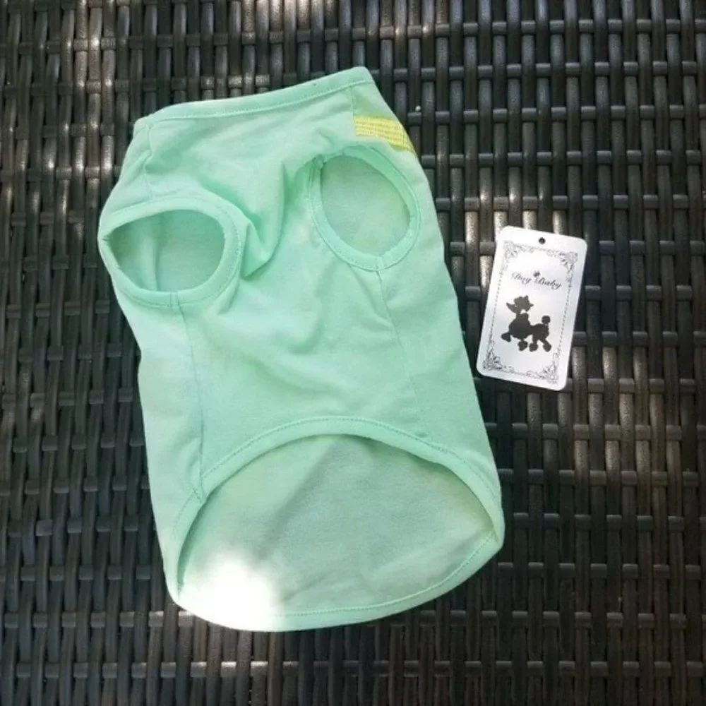 Medium Dog Shirt Green Spring w/Flower for Tiny Dog Baby